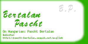 bertalan pascht business card